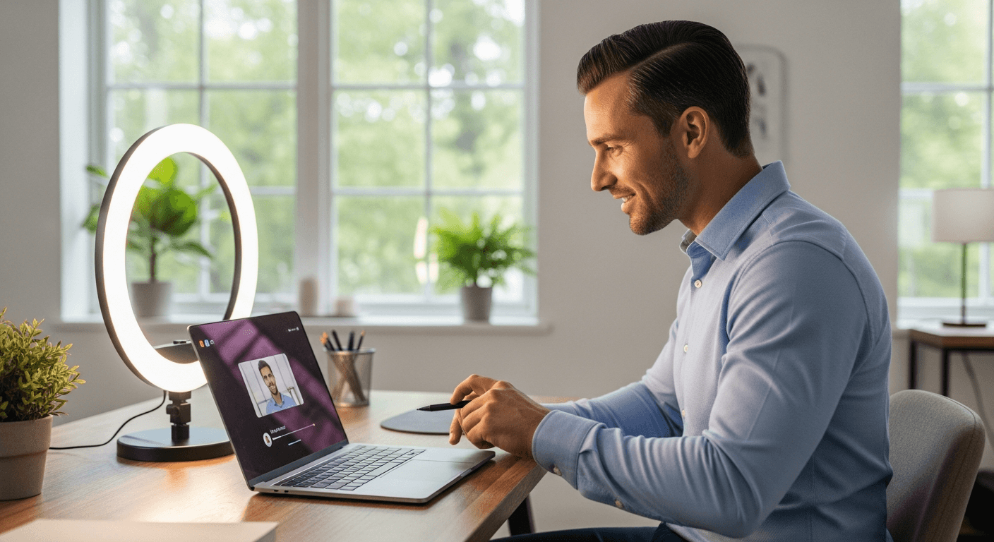 Sales rep recording a personalized video prospecting message